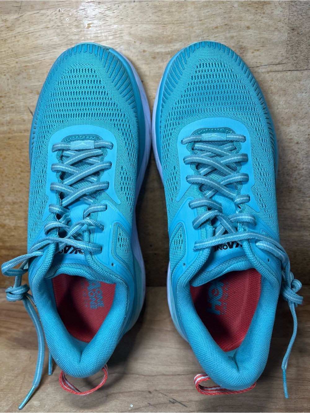 Hoka One One Bondi 7 Womens Size 8 Wide Running Shoes Sneakers Eggshell Blue - Picture 7 of 12